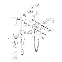 Hansgrohe AXOR Montreux 2-Griff Wannenarmatur bodenstehend, 19,5l/min, Hebelgriff, ... HANSGROHE-16553820 4011097808390 (Abb. 1)