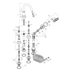 Hansgrohe AXOR Montreux 4-Loch Fliesenrandarmatur, 21l/min, Hebelgriff, Chrom... HANSGROHE-16554000 4011097784878 (Abb. 1)