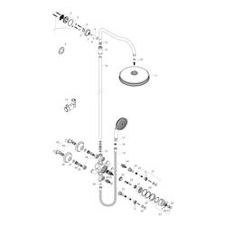 Hansgrohe AXOR Montreux Showerpipe, Thermostat, Kopfbrause 240mm, 14l/min, 1jet, DN... HANSGROHE-16572820 4011097823218 (Abb. 1)