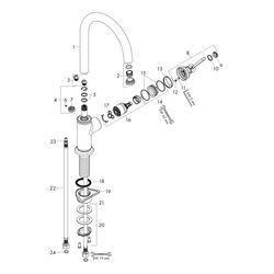 Hansgrohe AXOR Montreux Einhebel-Küchenmischer 260mm, 11l/min, Schwenkauslauf, Edel... HANSGROHE-16580800 4011097822891 (Abb. 1)