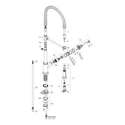 Hansgrohe AXOR Montreux Einhebel-Küchenmischer 210mm, 11l/min, Semi-Pro, Edelstahl ... HANSGROHE-16582800 4011097822853 (Abb. 1)