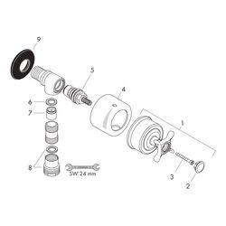 Hansgrohe AXOR Montreux Wandanschluss Stop, Rückflussverhinderer, Absperrventil , K... HANSGROHE-16882000 4011097515885 (Abb. 1)