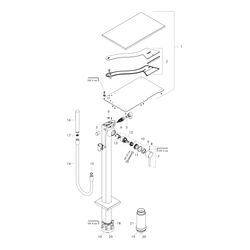 Hansgrohe AXOR Massaud Einhebel-Wannenmischer bodenstehend, 17l/min, Brushed Brass... HANSGROHE-18450950 4011097814414 (Abb. 1)