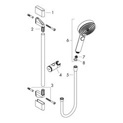 hansgrohe Pulsify Select S Brauseset 105mm 3jet Relaxation mit Brausestange 650mm 1... HANSGROHE-24160000 4059625348048 (Abb. 1)