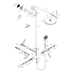 Hansgrohe Pulsify S Puro Showerpipe Duschsystem 260mm, 1jet, 11,2l/min, Ecostat Fin... HANSGROHE-24236140 4059625539118 (Abb. 1)