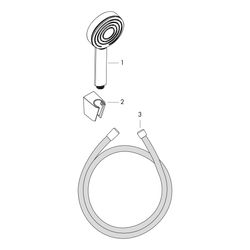hansgrohe Pulsify S Brausehalterset 105mm 1jet 13,5l/min mit Brauseschlauch 1,25m, ... HANSGROHE-24301670 4059625358382 (Abb. 1)