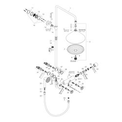 Hansgrohe AXOR Showers/Front Showerpipe, Thermostat, Kopfbrause 240mm, 21l/min, 2je... HANSGROHE-26020000 4011097726045 (Abb. 1)
