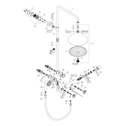 Hansgrohe AXOR Showers/Front Showerpipe, Thermostat, Kopfbrause 240mm, 21l/min, 2je... HANSGROHE-26020300 4011097828886 (Abb. 1)