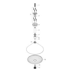 Hansgrohe AXOR Showers/Front Kopfbrause 240mm, 17l/min, 2jet, Deckenanschluss, Brus... HANSGROHE-26022340 4011097836683 (Abb. 1)