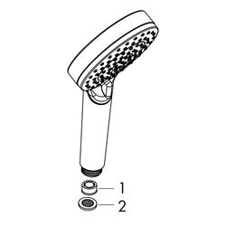 hansgrohe Vernis Blend Handbrause 100mm Vario EcoSmart plus 5,4l/min, Chrom... HANSGROHE-26090000 4059625299142 (Abb. 1)