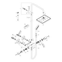 hansgrohe Vernis Shape Showerpipe 230mm 1jet 6,8l/min EcoSmart Chrom mit Thermostat... HANSGROHE-26097000 4059625314791 (Abb. 1)