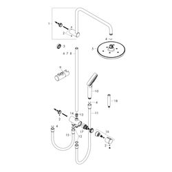 hansgrohe Vernis Blend Showerpipe 200mm 1jet 6,8l/min EcoSmart Reno, Chrom... HANSGROHE-26099000 4059625314777 (Abb. 1)