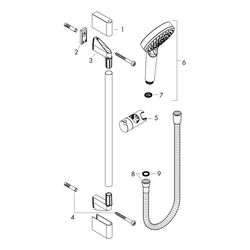hansgrohe Vernis Blend Brauseset 100mm Vario mit Brausestange Crometta 650mm 15,2l/... HANSGROHE-26275000 4059625333228 (Abb. 1)