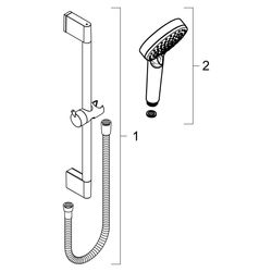hansgrohe Vernis Blend Brauseset 100mm Vario EcoSmart mit Brausestange Crometta 650... HANSGROHE-26279000 4059625333235 (Abb. 1)