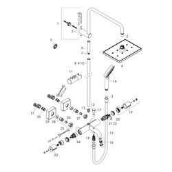 hansgrohe Vernis Shape Showerpipe 230mm 1jet 20l/min mit Wannenthermostat, Chrom... HANSGROHE-26284000 4059625328958 (Abb. 1)
