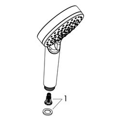 hansgrohe Crometta Handbrause 100mm Vario 13,8l/min, Weiß/Chrom... HANSGROHE-26330400 4011097780689 (Abb. 1)