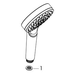 hansgrohe Crometta Handbrause 100mm 1jet 6,7l/min EcoSmart, Weiß/Chrom... HANSGROHE-26333400 4011097780658 (Abb. 1)