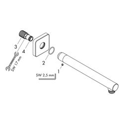 hansgrohe Vernis Shape 90 Brausearm DN 15 240mm Ausladung Grad C, Chrom... HANSGROHE-26405000 4059625316351 (Abb. 1)