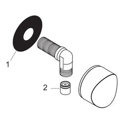 hansgrohe FixFit Wandanschluss S, Mattschwarz mit Rückflussverhinderer und Kunststo... HANSGROHE-26453670 4059625308523 (Abb. 1)