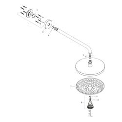 hansgrohe Kopfbrause Raindance Select S 240 2jet EcoSmart Brausearm 390mm weiß/chro... HANSGROHE-26470400 4011097720494 (Abb. 1)