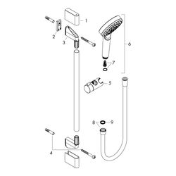 hansgrohe Crometta Brauseset 100mm 1jet mit Brausestange 650mm 14l/min Weiß/Chrom... HANSGROHE-26533400 4011097792040 (Abb. 1)