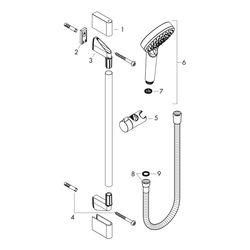 hansgrohe Crometta Brauseset 100mm 1jet EcoSmart mit Brausestange 650mm 6,7l/min We... HANSGROHE-26535400 4011097792026 (Abb. 1)