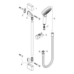 hansgrohe Crometta Brauseset 100mm 1jet mit Brausestange 900mm 14l/min Weiß/Chrom... HANSGROHE-26537400 4011097792002 (Abb. 1)