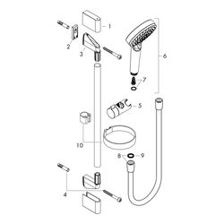 hansgrohe Crometta Brauseset 100mm Vario mit Brausestange 650mm 13,8l/min Seifensch... HANSGROHE-26553400 4011097791975 (Abb. 1)