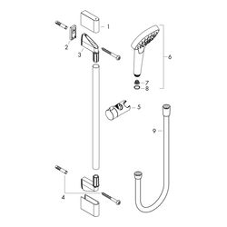 hansgrohe Croma Select S Brauseset 110mm Vario mit Brausestange 650mm 14,7l/min Wei... HANSGROHE-26562400 4011097744841 (Abb. 1)