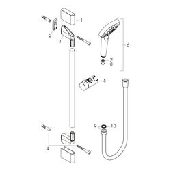 hansgrohe Croma Select S Brauseset 110mm 1jet EcoSmart mit Brausestange 650mm 9l/mi... HANSGROHE-26565400 4011097736426 (Abb. 1)