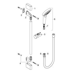 hansgrohe Croma Select S Brauseset 110mm Multi mit Brausestange 900mm 16l/min Weiß/... HANSGROHE-26570400 4011097744827 (Abb. 1)