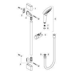 hansgrohe Croma Select S Brauseset 110mm Vario EcoSmart mit Brausestange 900mm 9l/m... HANSGROHE-26573400 4011097736402 (Abb. 1)