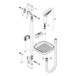 hansgrohe Croma Select E Brauseset 110mm Vario 14,7l/min mit Brausestange 650mm, Se... HANSGROHE-26586400 4011097767055 (Abb. 1)