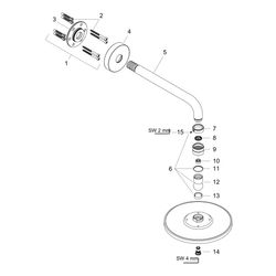 hansgrohe Raindance S Kopfbrause 300mm 1jet 9l/min EcoSmart mit Brausearm 390mm, Ch... HANSGROHE-26601000 4011097754826 (Abb. 1)