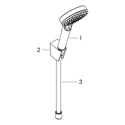 hansgrohe Crometta Brausehalterset 100mm Vario mit Brauseschlauch 1,25m, Weiß/Chrom... HANSGROHE-26691400 4011097791906 (Abb. 1)