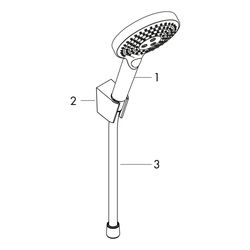 hansgrohe Raindance Select S Brausehalterset 120mm 15l/min 3jet Chrom mit Brausesch... HANSGROHE-26701000 4011097808727 (Abb. 1)