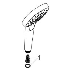 hansgrohe Croma E Handbrause 110mm 1jet 16l/min, Weiß/Chrom... HANSGROHE-26814400 4011097750040 (Abb. 1)