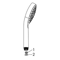 hansgrohe Croma E Handbrause 110mm 1jet 9l/min EcoSmart, Schwarz/Chrom gebürstet... HANSGROHE-26815340 4059625346679 (Abb. 1)