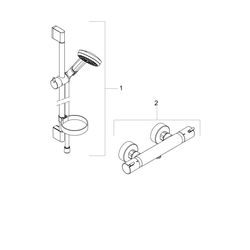 hansgrohe Croma 100 Brausesystem Aufputz Vario, 650mm Brausestange, Chrom, Ecostat ... HANSGROHE-27034000 4011097679679 (Abb. 1)