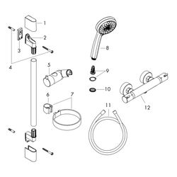 hansgrohe Croma 100 Brausesystem Aufputz Multi, 900mm Brausestange, Chrom, Ecostat ... HANSGROHE-27085000 4011097537566 (Abb. 1)