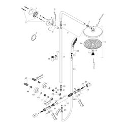 hansgrohe Raindance Select S Showerpipe 240mm 2jet 15l/min mit Thermostat, Chrom... HANSGROHE-27129000 4011097718132 (Abb. 1)