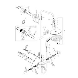 hansgrohe Croma Showerpipe 220mm 1jet 9l/min EcoSmart mit Thermostat, Chrom... HANSGROHE-27188000 4011097690148 (Abb. 1)