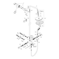 hansgrohe Croma Showerpipe 220mm 1jet 22l/min mit Wannenthermostat, Chrom... HANSGROHE-27223000 4011097690162 (Abb. 1)