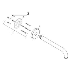 hansgrohe Brausearm DN15 233mm Ausladung 90° Nickel poliert ohne Kugelgelenk... HANSGROHE-27409820 4011097511795 (Abb. 1)