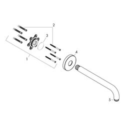 hansgrohe Brausearm 389mm DN 15, Chrom, Ausladung 90 Grad ohne Kugelgelenk... HANSGROHE-27413000 4011097112978 (Abb. 1)