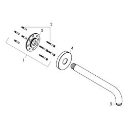 hansgrohe Brausearm 389mm DN 15, Gold poliert, Ausladung 90 Grad ohne Kugelgelenk... HANSGROHE-27413990 4011097820064 (Abb. 1)