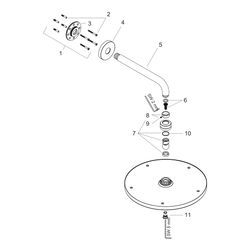 hansgrohe Raindance S Kopfbrause 300mm 1jet 18l/min mit Brausearm 460mm, Chrom... HANSGROHE-27492000 4011097583556 (Abb. 1)