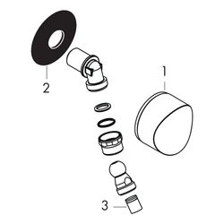 hansgrohe FixFit Wandanschluss S mit Rückflussverhinderer, Kugelgelenk, Chrom... HANSGROHE-27506000 4011097678726 (Abb. 1)