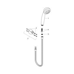 hansgrohe Crometta 85 Brausehalterset Mono mit Brauseschlauch 1,25m, Chrom... HANSGROHE-27576000 4011097663982 (Abb. 1)