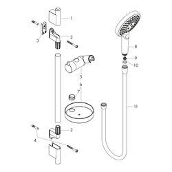 hansgrohe Raindance Select S Brauseset 120mm 3jet PowderRain mit Brausestange 650mm... HANSGROHE-27654000 4059625154908 (Abb. 1)